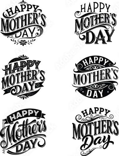 mother's day silhouette vector illustration