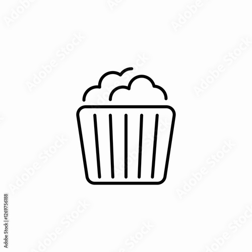 popcorn box icon sign vector