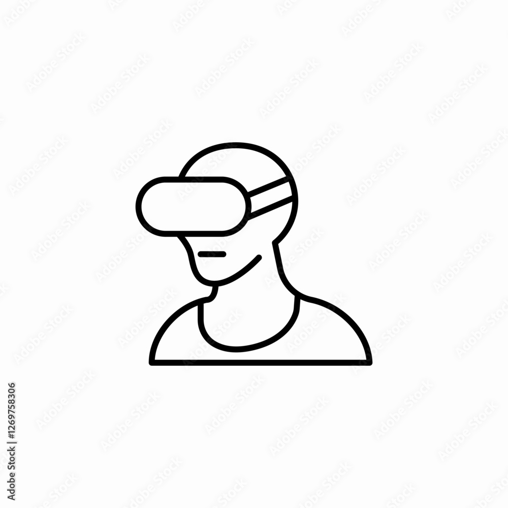 virtual reality experience icon sign vector virtual reality experience icon sign vector