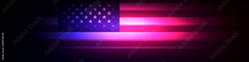 Fototapeta premium Abstract Representation of the United States Flag with Vivid, Glowing Lines and Chart Elements8k