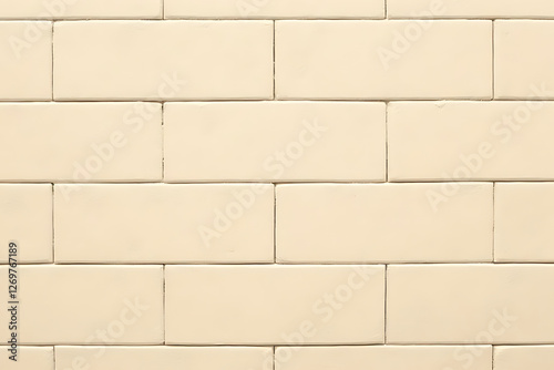 smooth, light colored tile wall featuring classic brick pattern, perfect for various interior designs and renovations. neutral tones create warm and inviting atmosphere