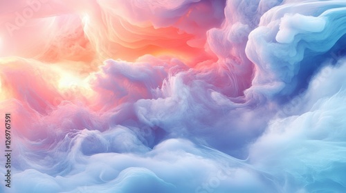 Wallpaper Mural Abstract Swirls Of Pastel Clouds Mimicking Marble Torontodigital.ca