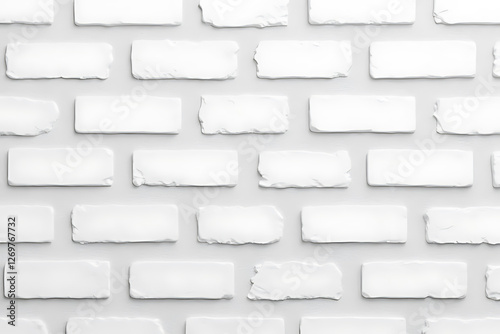 clean, textured white brick wall with modern aesthetic, perfect for various design projects. smooth finish and uniform pattern create fresh and inviting atmosphere