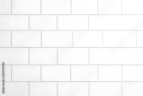 clean and modern white subway tile wall, perfect for contemporary interiors, kitchens, or bathrooms, providing sleek and minimalist aesthetic