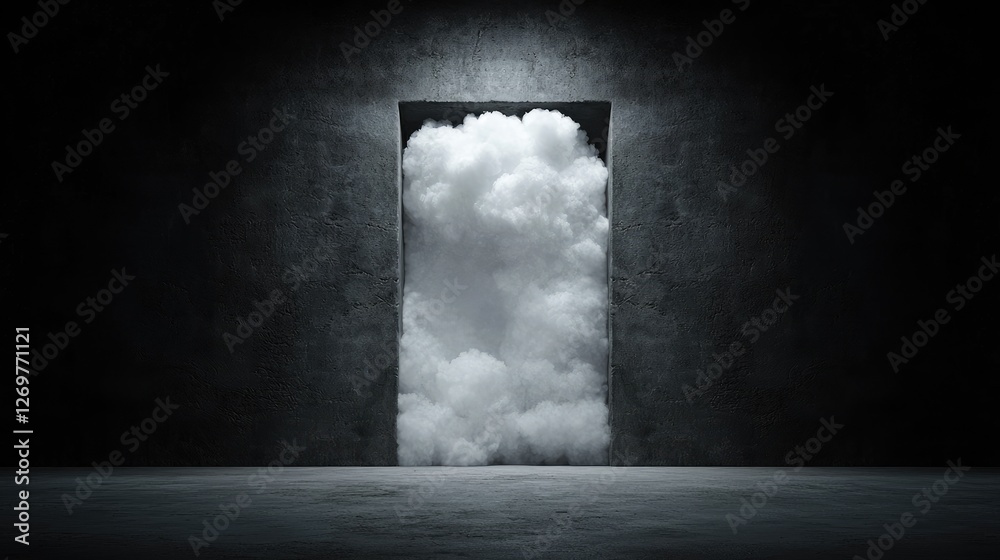 Concrete Doorway to Clouds - Abstract Entrance Concrete Doorway to Clouds - Abstract Entrance