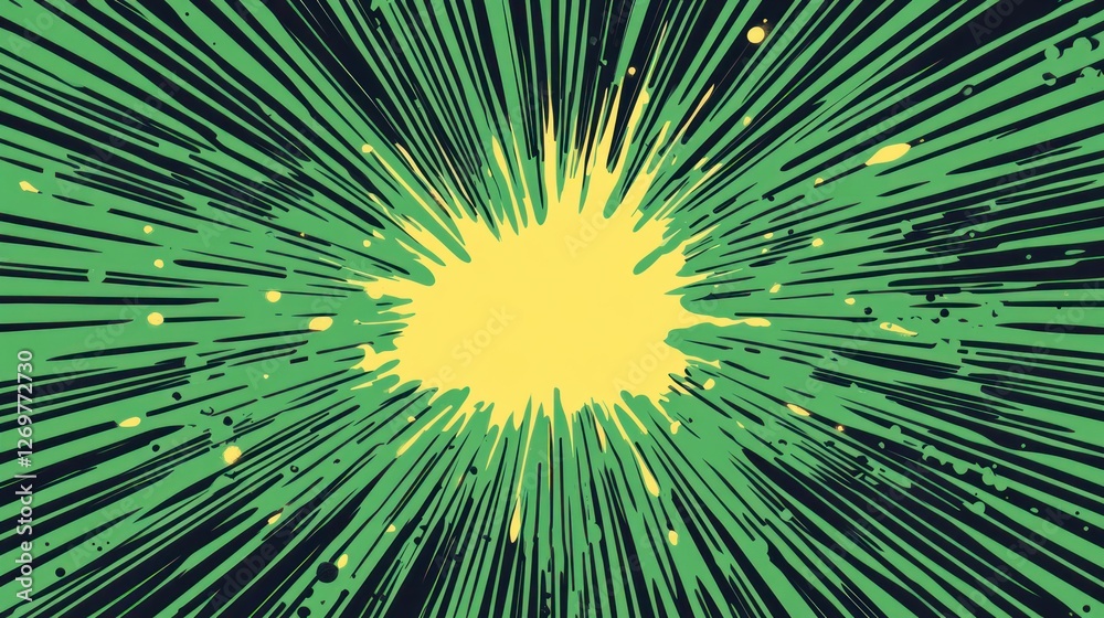 Obraz premium Vibrant Abstract Explosion of Green and Yellow Colors Background Design