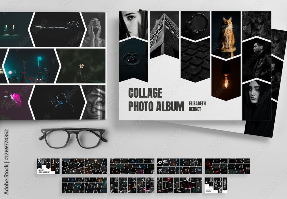 Collage Photo Album Layout Stock Template | Adobe Stock