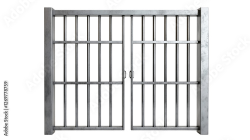 a Jail or prison metal bars isolated on a transparent background