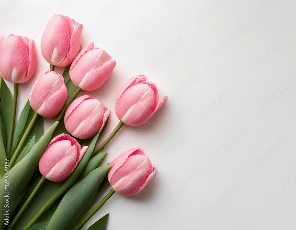 tulipe posées sur un coin d'image, cartes féminine et douce en ia tulipe posées sur un coin d'image, cartes féminine et douce en ia