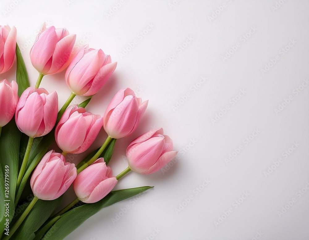 Obraz premium tulipe posées sur un coin d'image, cartes féminine et douce en ia