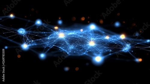 Wallpaper Mural Complex Network Interconnectivity, Abstract Digital Data Visualization Torontodigital.ca