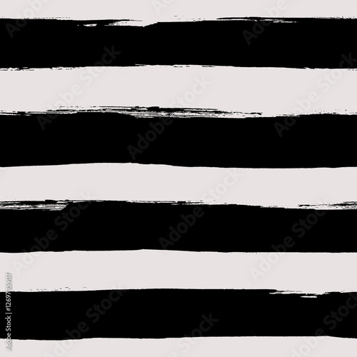 Vector stripes pattern. Seamless striped background. Black and white brush stroke texture. Rough grunge design