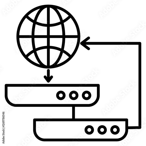 Web Hosting Outline Icon