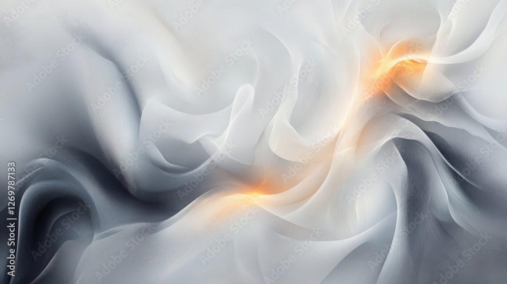 Obraz premium Abstract Grey and White Fabric Waves