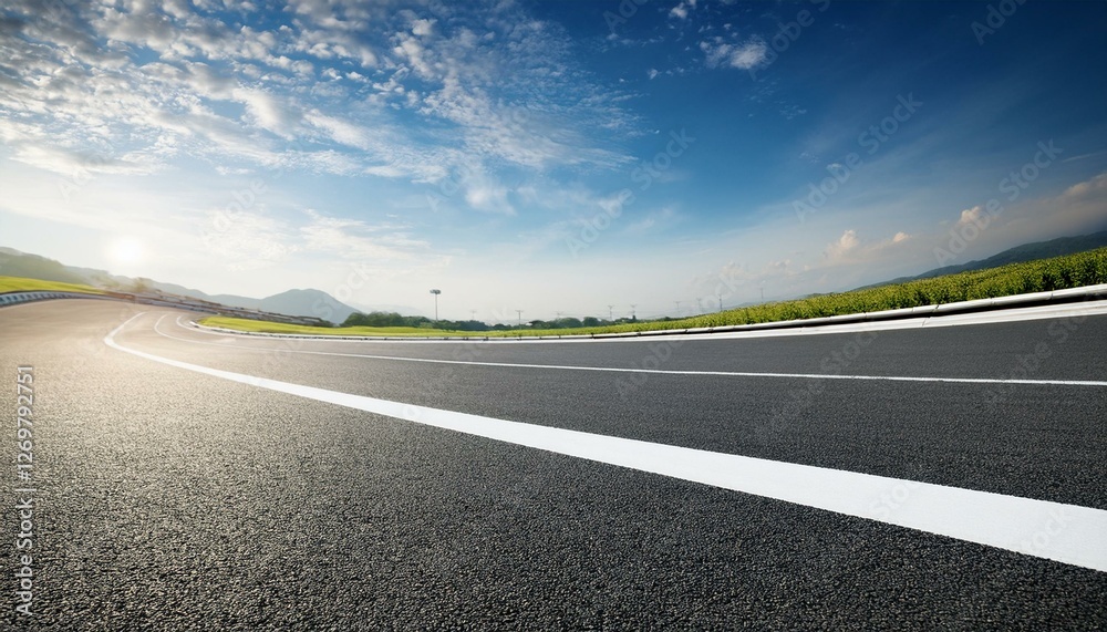 Fototapeta premium asphalt race track road background