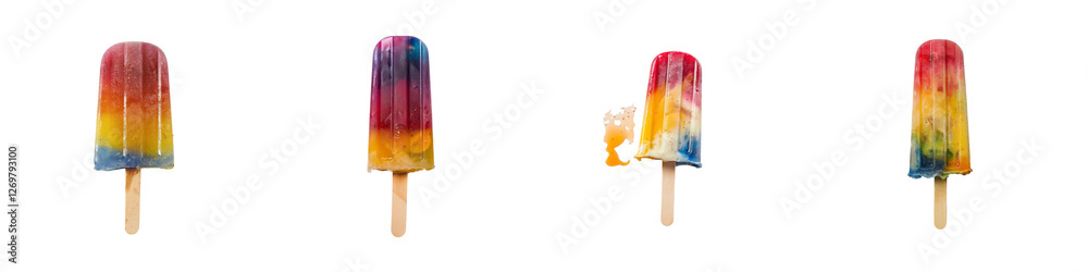 Set of Colorful Melting Popsicles – Vibrant Summer Frozen Treats on transparent background Set of Colorful Melting Popsicles – Vibrant Summer Frozen Treats on transparent background