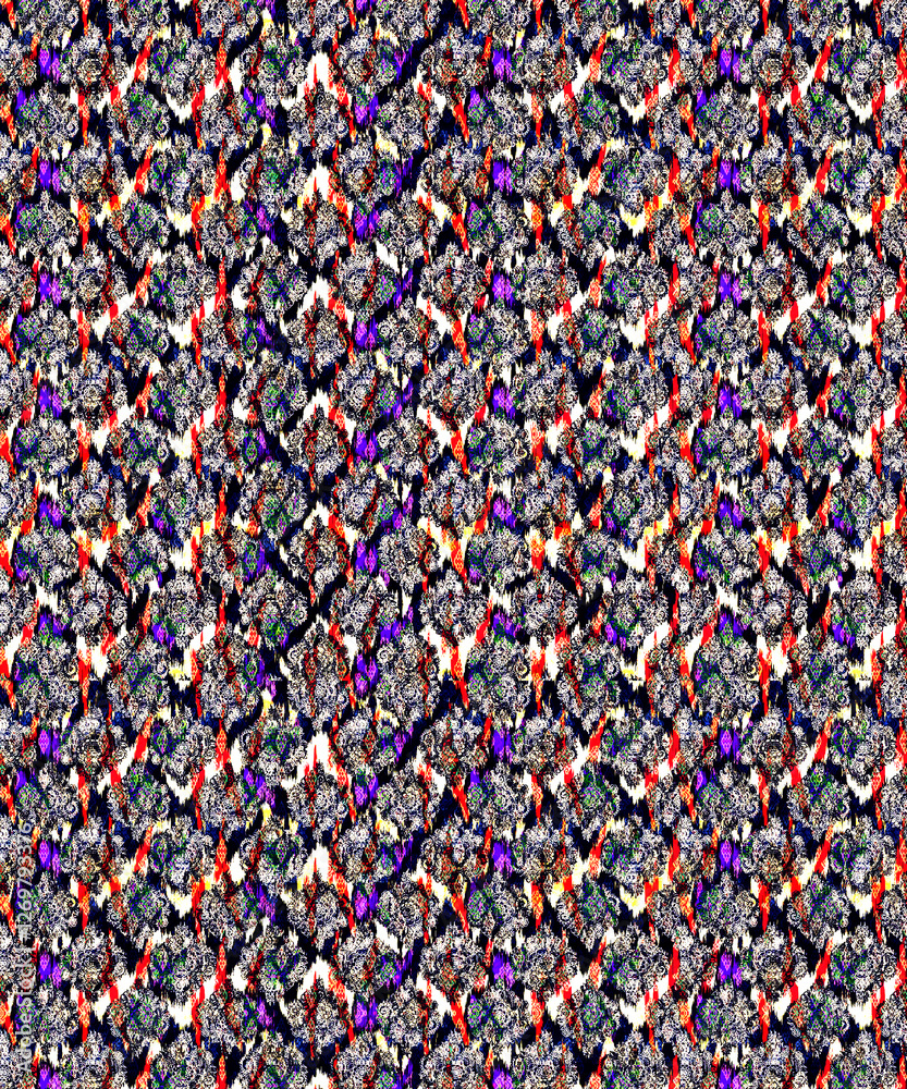 Obraz premium Seamless Pattern Illustrations for Designing in Unique and vibrant digital textile designs, crafted to bring elegance and sophistication to any fabric. Perfect for fashion, home decor 