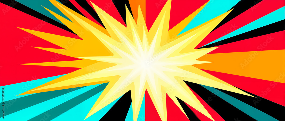 Explosive burst of radiant energy with colorful motion and cosmic light effects background Explosive burst of radiant energy with colorful motion and cosmic light effects background