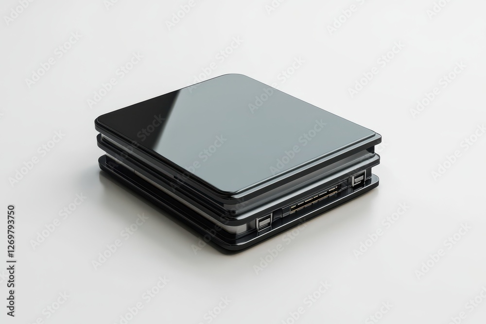 3D External Hard Drive Isolated and White Background 3D External Hard Drive Isolated and White Background