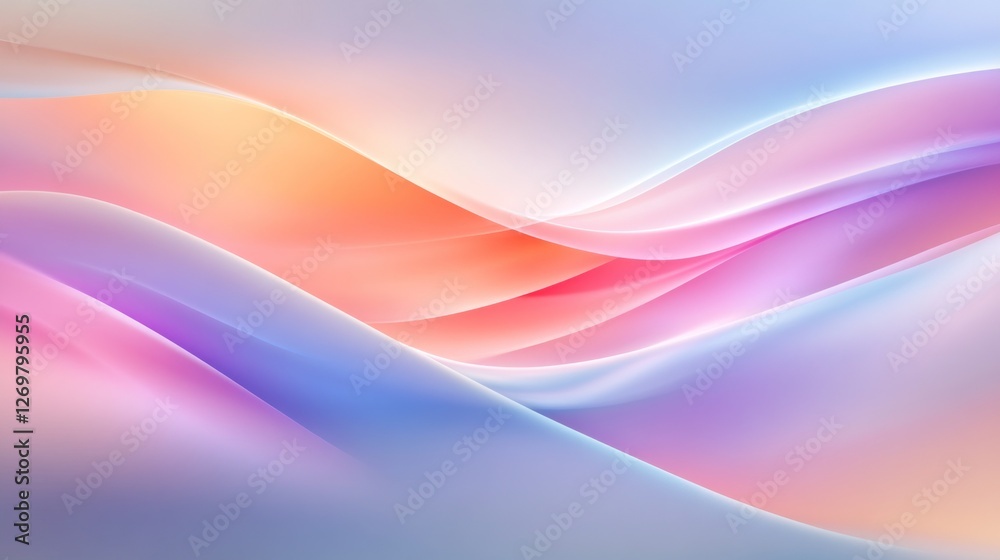 Abstract Pastel Waves Flowing Softly Together Abstract Pastel Waves Flowing Softly Together