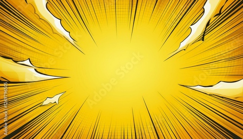 blank yellow comic cartoon frame background template