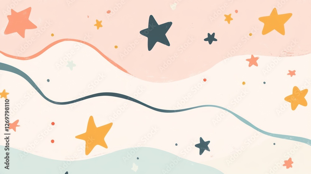 Abstract Pastel Starry Night Sky Design Abstract Pastel Starry Night Sky Design