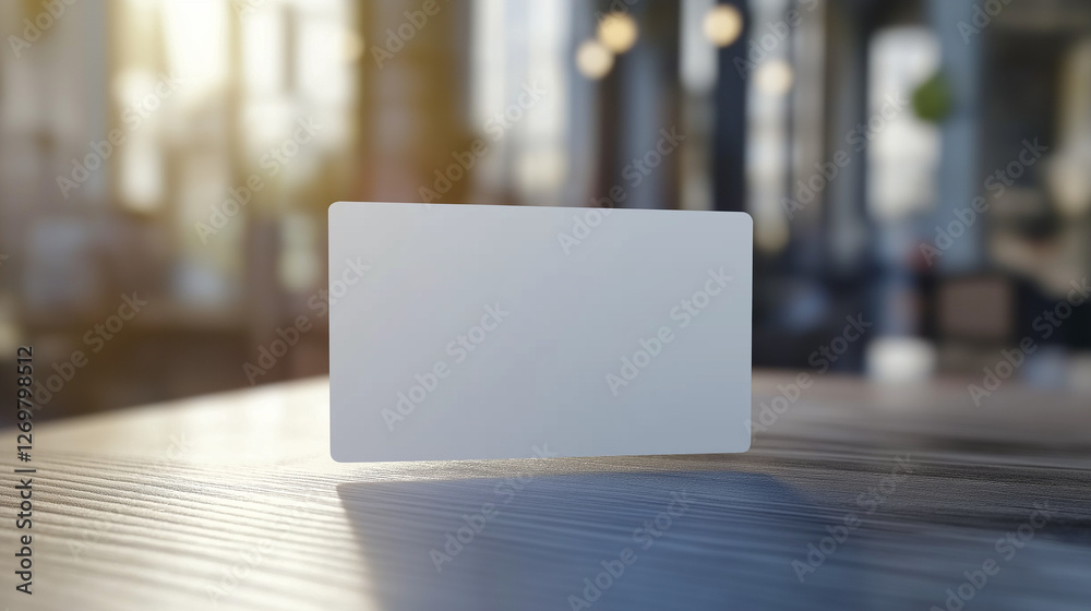 A white , blank Visa card mockup, isolated on a blurredbackground, featuring a sleek design, A white , blank Visa card mockup, isolated on a blurredbackground, featuring a sleek design,