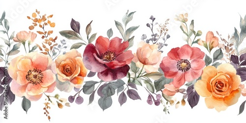 Charming flower arrangement with soft pastel watercolor accents for timeless invitations.
