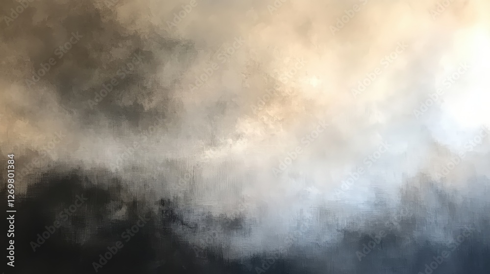 Abstract grayscale painting of a hazy landscape Abstract grayscale painting of a hazy landscape