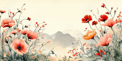 Ethereal wildflower design with watercolor elements for rustic-chic wedding invitations.