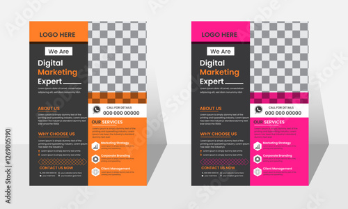 A bundle of 14 templates of different colors A4 flyer template, modern business flyer template, abstract business flyer and creative design, medical flyer and editable vector template design. 