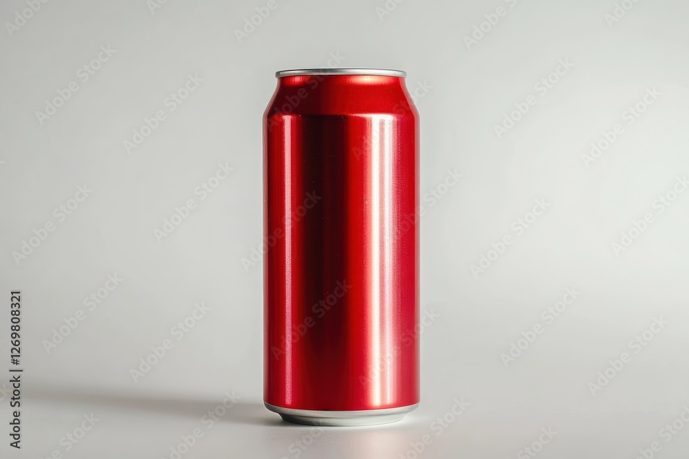 Vibrant red can standing elegantly on a minimalist surface during morning light isolated on transparent background Vibrant red can standing elegantly on a minimalist surface during morning light isolated on transparent background