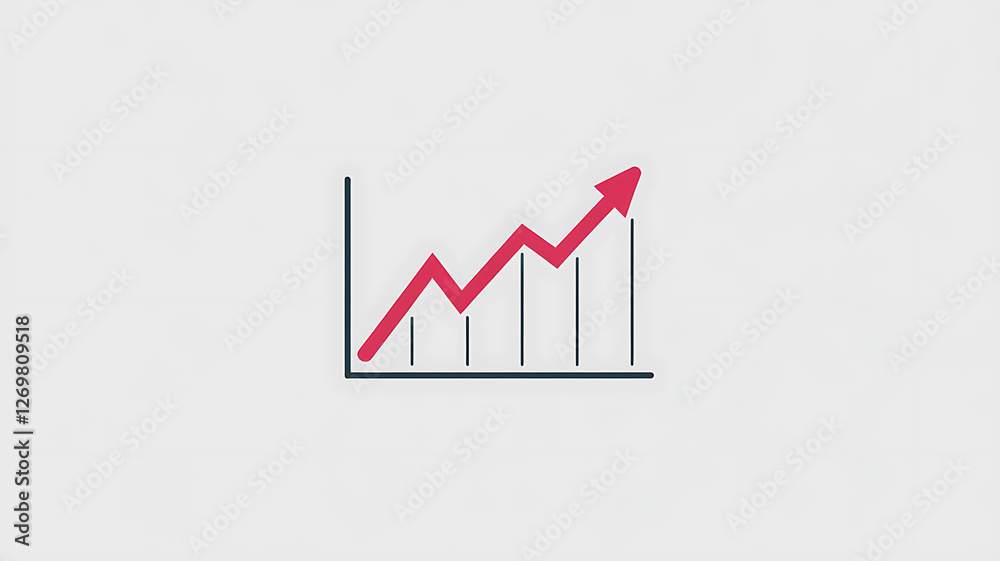 Upward Trending Graph Showing Growth and Success Upward Trending Graph Showing Growth and Success