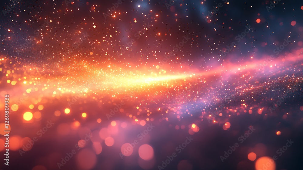 Obraz premium Abstract cinematic background with radiant color explosions and fast moving light trails