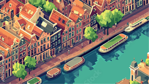 Canals of Amsterdam in Geometric Art.eps