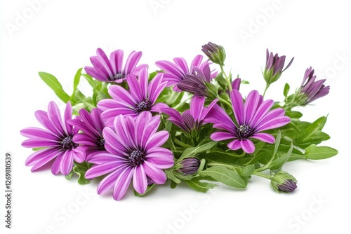 Osteospermum on a plain white backdrop