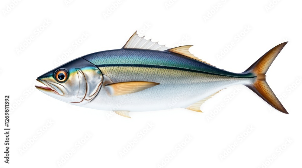 Fototapeta premium Fresh Yellowtail Fish Illustration Stock Image