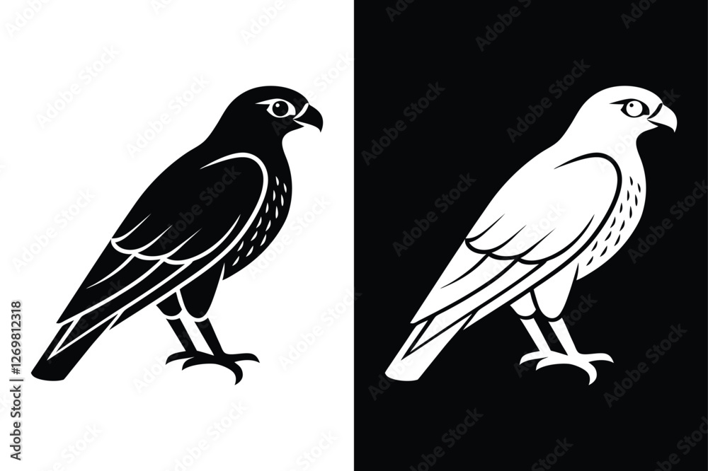 Obraz premium Creative Falcon Bird Vector Icon for Digital and Print Projects