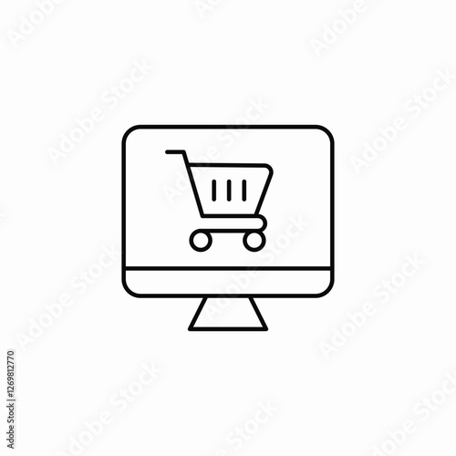 desktop online store icon sign vector