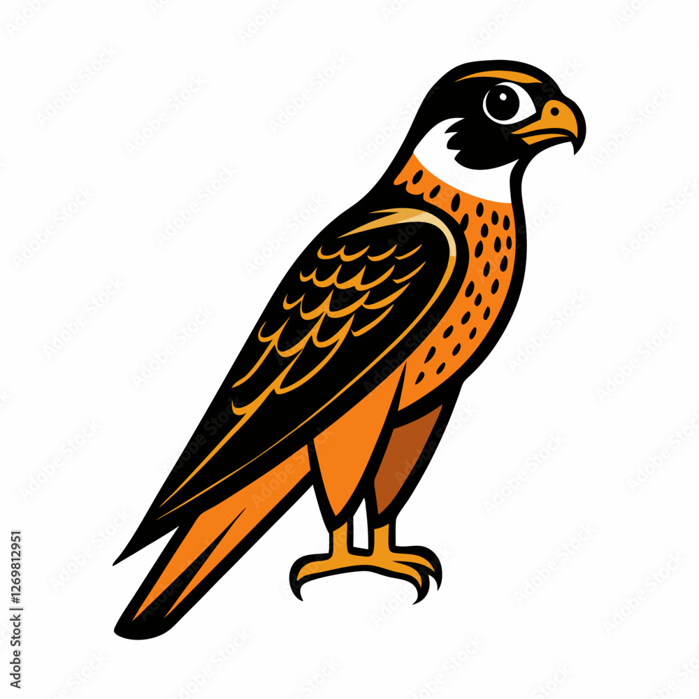Fototapeta premium Minimalist Falcon Silhouette Vector Icon for Elegant Designs.