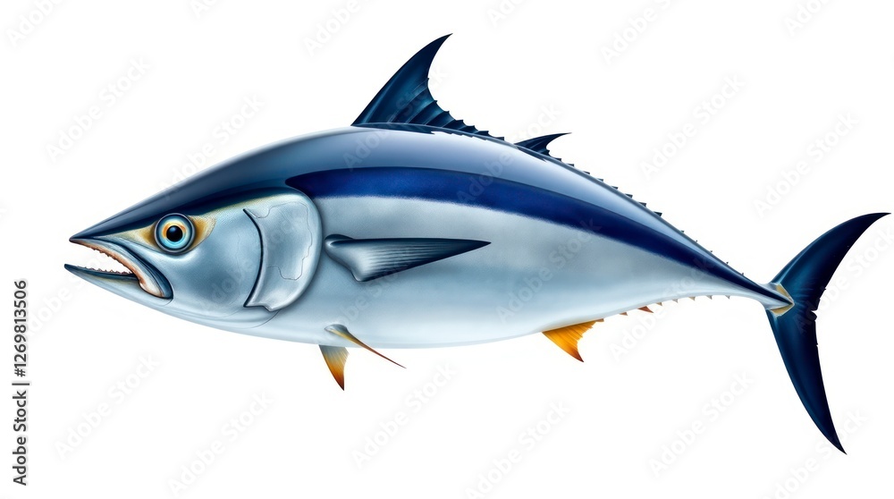 Realistic Tuna Fish Illustration Digital Art Print Realistic Tuna Fish Illustration Digital Art Print