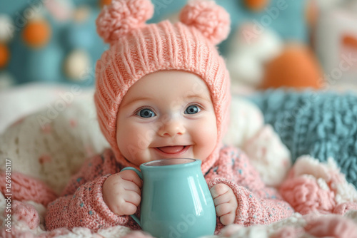 A baby drinking from a beak...