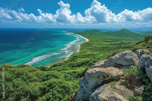 A breathtaking view of Mayreau Island, showcasing its beautiful beaches photo