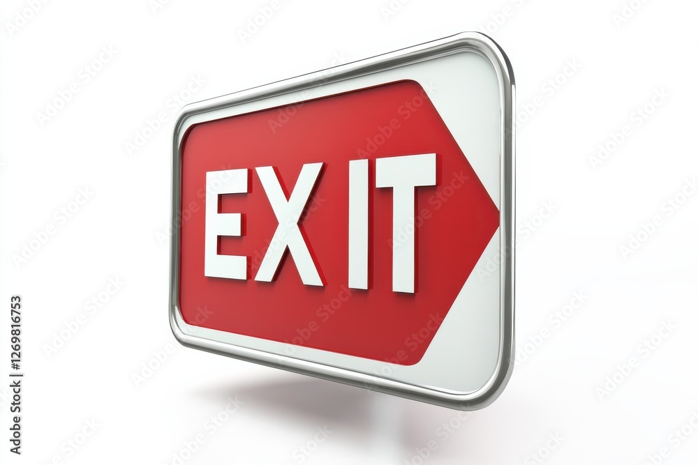 Bright red exit sign illuminates the way in a dimly lit corridor during the evening hours isolated on transparent background Bright red exit sign illuminates the way in a dimly lit corridor during the evening hours isolated on transparent background
