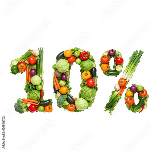  The figure is 10 % made from vegetables.