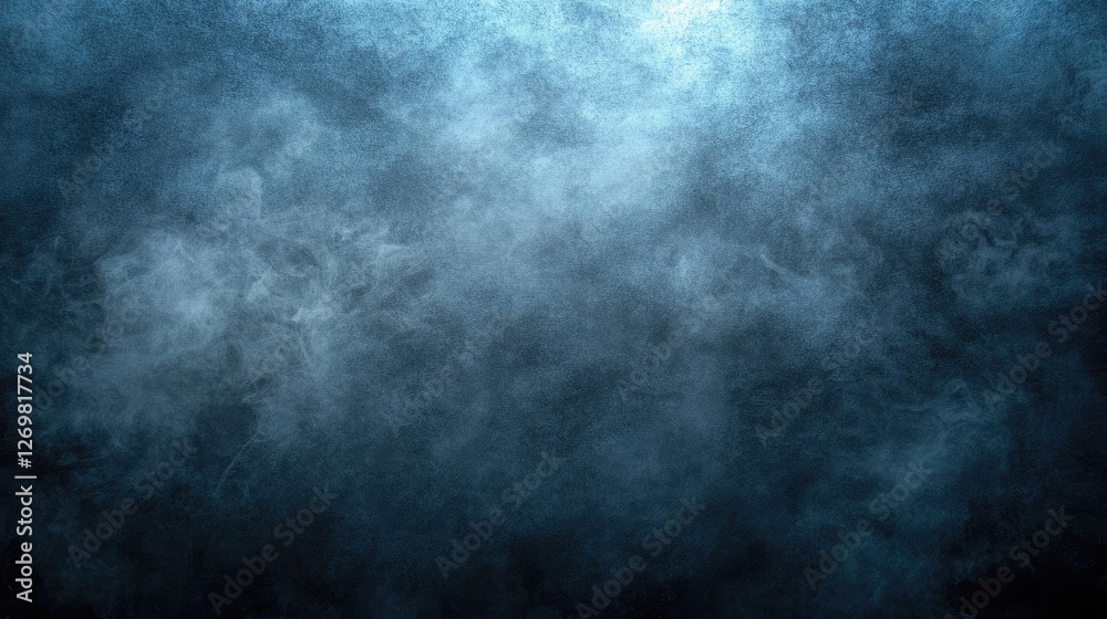 Obraz premium Abstract smoky background, dramatic blue tones, studio shot