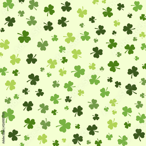 A vibrant St. Patrick’s Day illustration with a green background, shamrocks, gold coins, and Celtic patterns, capturing the festive Irish spirit—perfect for holiday-themed projects.