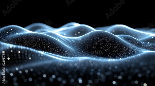 Luminous Data Waves, A captivating visualization of flowing information
