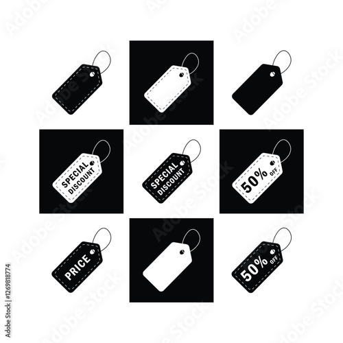 Price Tags with Discount. Product Price Labels. Promotional Price label vector set.