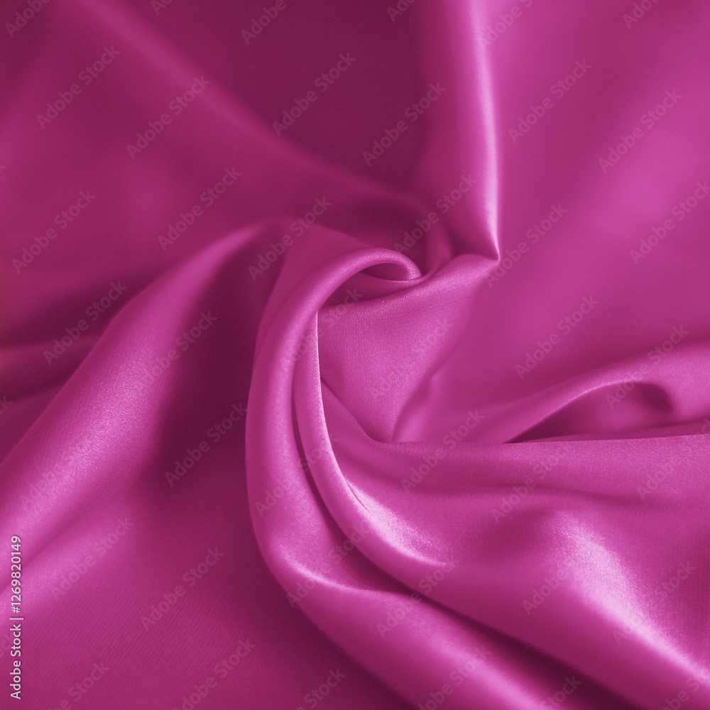 Obraz premium photo of rose pink silk fabric template of fabric roll of fabric